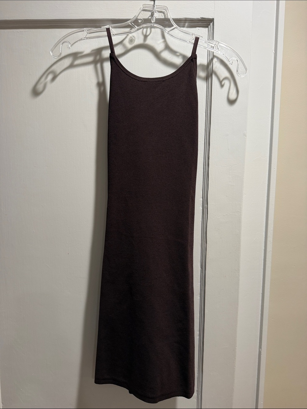 Babaton Chocolate-Brown Midi Slip Dress